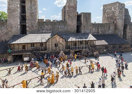 Smederevo, Serbia, May 03, 2019 : The Courtyard Of The Smederevo Fortress, Standing On The Banks Of 
