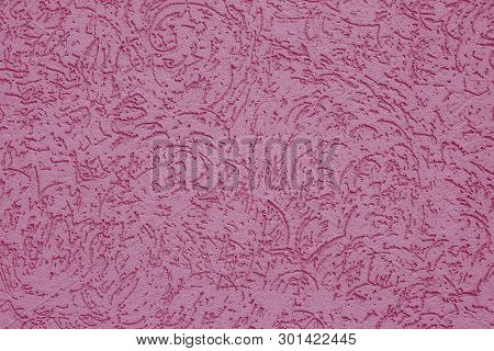 Pink Paper Texture Vintage Background. Abstract Pattern On Hot Pink Wall. The Ribbed Pink Surface Of