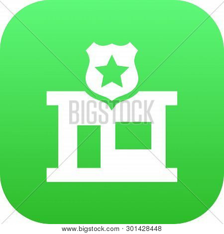 Isolated Commissariat Icon Symbol On Clean Background. Vector Police Station Element In Trendy Style