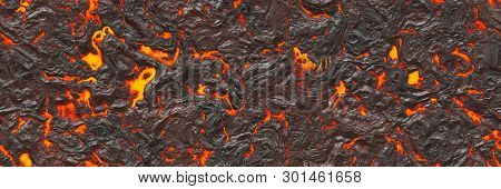 3D Illustration. Volcano- Background Magma