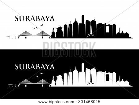 Surabaya Skyline - Java, Indonesia - Vector Illustration - Vector