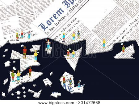 Art Conception With Eath Background And Children And Question Signs