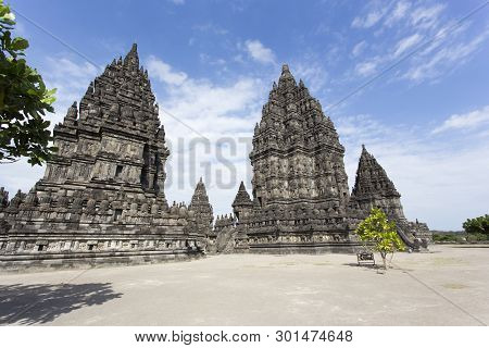 Prambanan Temple View In A Sunny Day, Indonesia