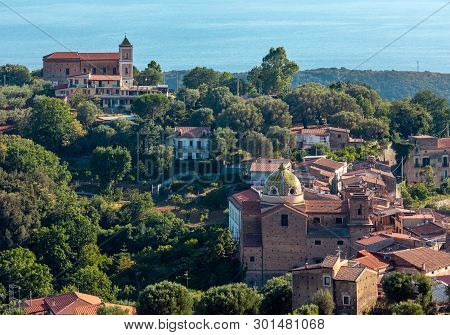 Beautiful Tyrrhenian Sea Coastline Landscape. Cilento And Vallo Di Diano National Park, Salerno, Ita