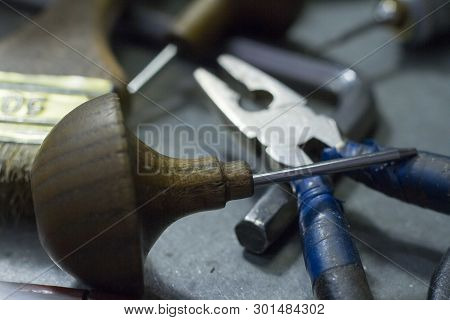 Workplace Jeweler In The Process Of Creating Jewelry