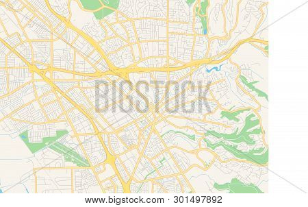 Empty Vector Map Of Hayward, California, Usa, Printable Road Map Created In Classic Web Colors For I