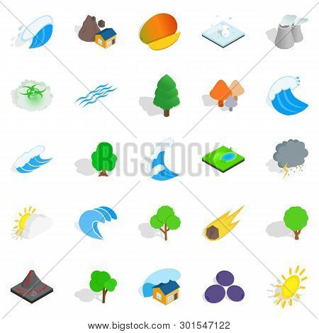 Unity With Nature Icons Set. Isometric Set Of 25 Unity With Nature Icons For Web Isolated On White B