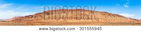 Flaming Mountains, Turpan, Xinjiang, China: These Intense Red Arid Mountains Similar To Scorching Fl