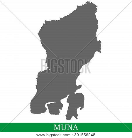 High Quality Map Of Muna Is The Island Of Indonesia