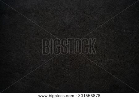 Genuine Black Fullgrain Leather Background