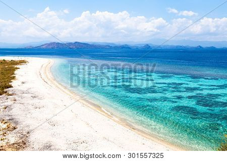 Crystal Clear Water In Sabolon Besar Island In The Protected Area Of Komodo National Park, Lubuan Ba