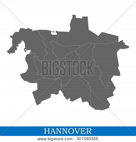 High Quality Map Of Hannover Is A City Of Germany, With Borders Of Districts
