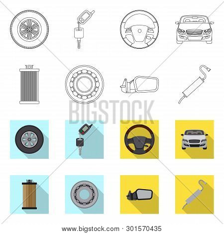 Isolated Object Of Auto And Part Icon. Collection Of Auto And Car Stock Symbol For Web.