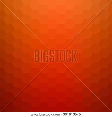 Orange Abstract Hexagons. Vector Background. Polygonal Style. Presentation Template. Eps 10