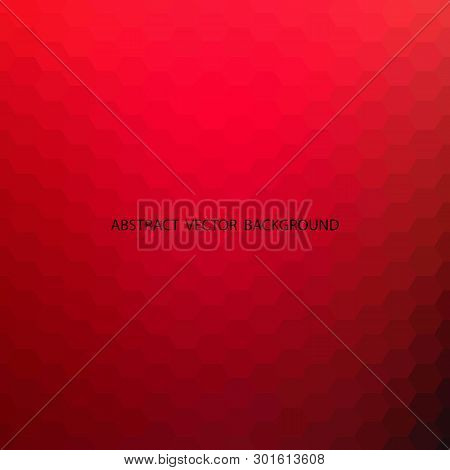 Red Abstract Hexagons. Vector Background. Polygonal Style. Presentation Template. Eps 10