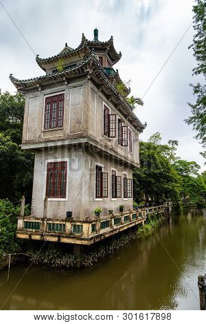 July 2017, Kaiping, China. Yupei Villa In Kaiping Diaolou Li Garden Complex, Near Guangzhou. Diaolou