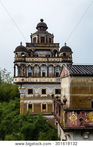 Jul 2017, Kaiping, China. Ruishi Lou In Kaiping Diaolou Jinjiangli Village, Near Guangzhou. Diaolou 