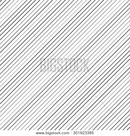 Geometric Striped Background With Black Continuous Parallel Diagonal Lines. Vector Illustration.