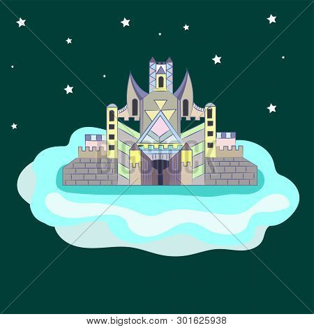Beautiful Palace Standing On A Cloud Vector