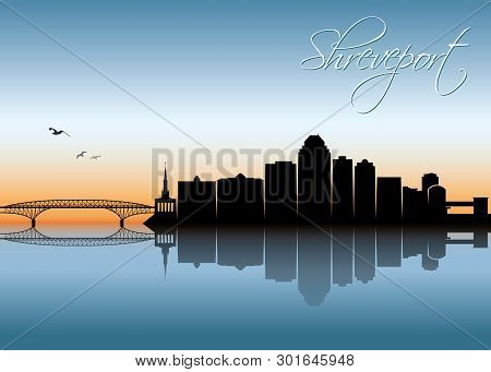 Shreveport Skyline - Louisiana, United States Of America, Usa - Vector Illustration - Vector