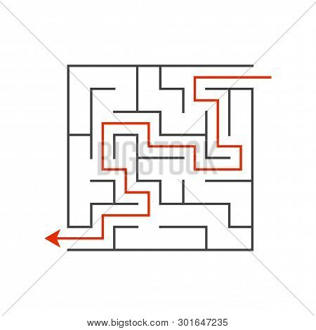Abstact Labyrinth. Educational Game For Kids. Puzzle For Children. Maze Conundrum. Find The Right Pa