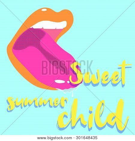 Snowing Is Sweet. Winter And Summer Time. Sexy. Pinck And Blue. Hand Drawn Motivation Quote. Creativ
