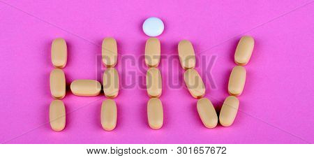 Hiv Therapy Efavirenz On Pink Background At Dry Sunny Summer Day