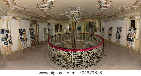 Kosice, Slovakia – April 29 2019: Beautiful Lobby With Photo Gallery Of Famous Actor Jozef Adamovic