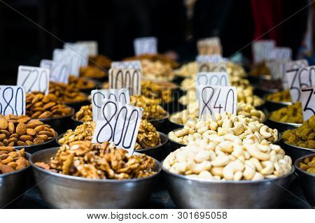Heaps Of Variety Of Dry Fruits In Chandni Chowk Delhi For Sale