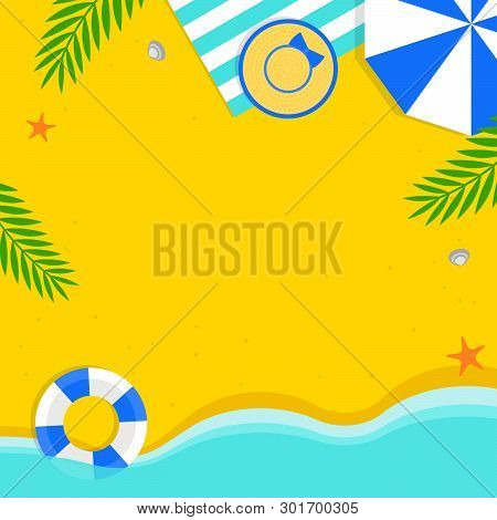 Summer Sale, Summer Beach Background Vector Illustration
