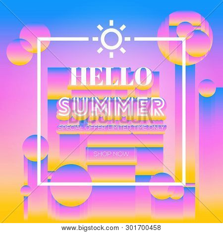 Summer Sale, Summer Beach Background Vector Illustration