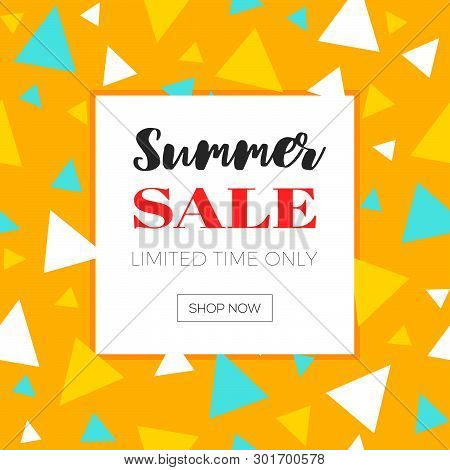 Summer Sale, Summer Beach Background Vector Illustration