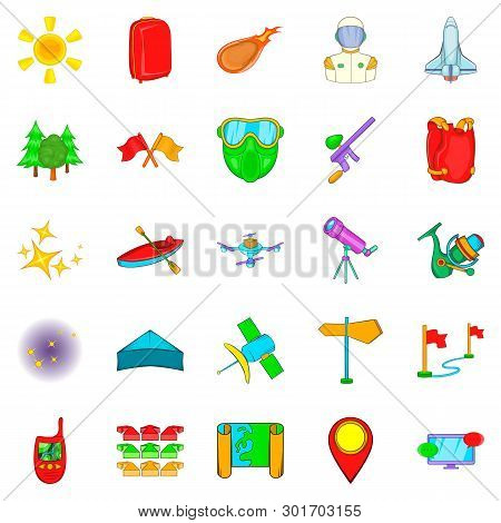 Survey Icons Set. Cartoon Set Of 25 Survey Icons For Web Isolated On White Background
