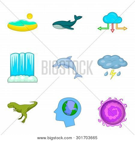 Clime Icons Set. Cartoon Set Of 9 Clime Icons For Web Isolated On White Background