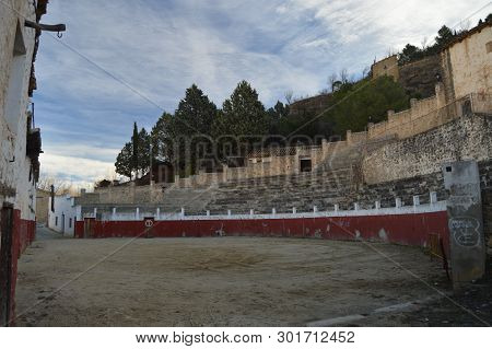 December 27, 2013. Picturesque Bullring In Rubielos De Mora, Teruel, Aragon, Spain. Travel, Nature, 