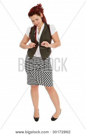 Belle femme isolée sur fond blanc