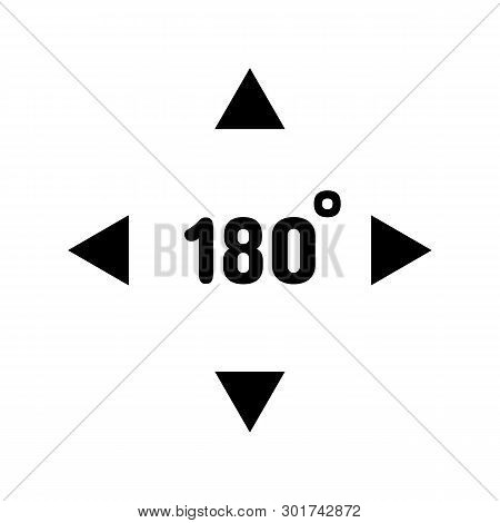 Virtual Reality 180 Degrees Vr Camera Icon Text Illustration 180 Degrees Angle