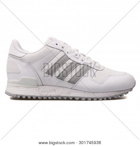 Vienna, Austria - August 10, 2017: Adidas Zx 700 White Sneaker On White Background.