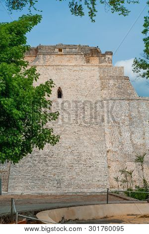 Mayan Pyramid, Of The Archaeological Area Of Ek Balam, On The Yucatan Peninsula