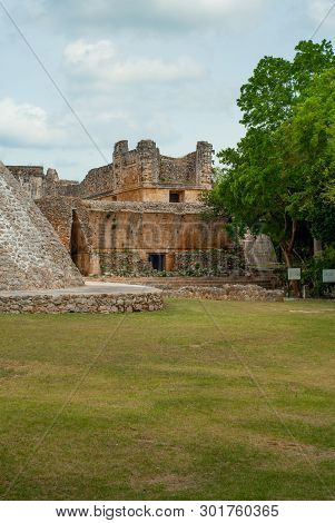 View Of The Ek Balam Archaeological Area, In The Yucatan Peninsula