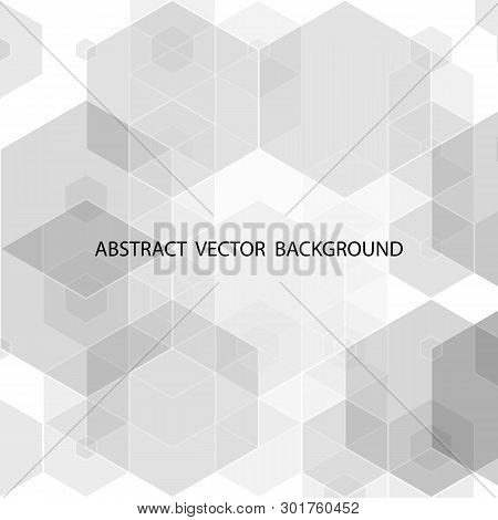 Gray Hexagons. Abstract Vector Background. Presentation Template Eps 10