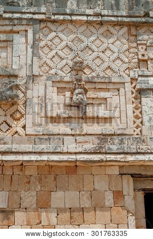 Details Of Architectural Decorations Of A Mayan Building, In The Archaeological Area Of Ek Balam, On