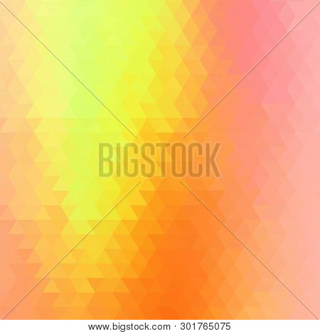 Bright Yellow Triangular Background. Mosaic Style. Vector Background. Eps 10