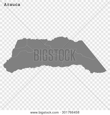 High Quality Map Of Arauca Is A State Of Colombia, With Borders Of The Districts