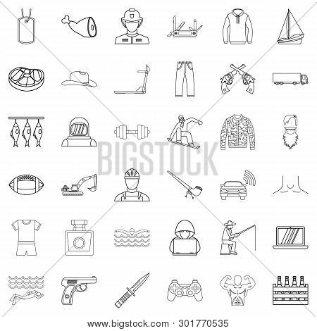 Labour Legislation Icons Set. Outline Set Of 36 Labour Legislation Icons For Web Isolated On White B