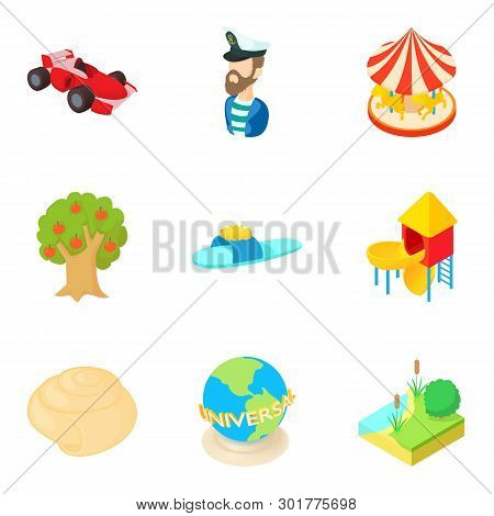 Happiest Period Icons Set. Cartoon Set Of 9 Happiest Period Icons For Web Isolated On White Backgrou