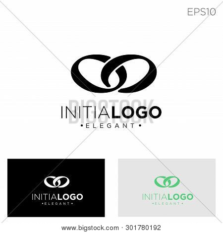 Monogram Initial O, Oo, O Logo Template Black Color Vector Illustration