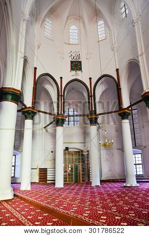 Nicosia, Cyprus - Oct 4th 2018: Beautiful Interior Of Muslim Selimiye Mosque In Cypriot Lefkosa. The