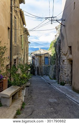 View On Traditional And Medieval Houses In Provence, South Of France, Vacation And Tourist Destinati