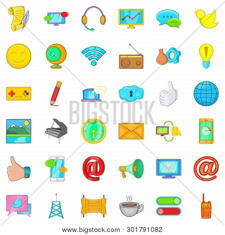 Data Centre Icons Set. Cartoon Set Of 36 Data Centre Icons For Web Isolated On White Background